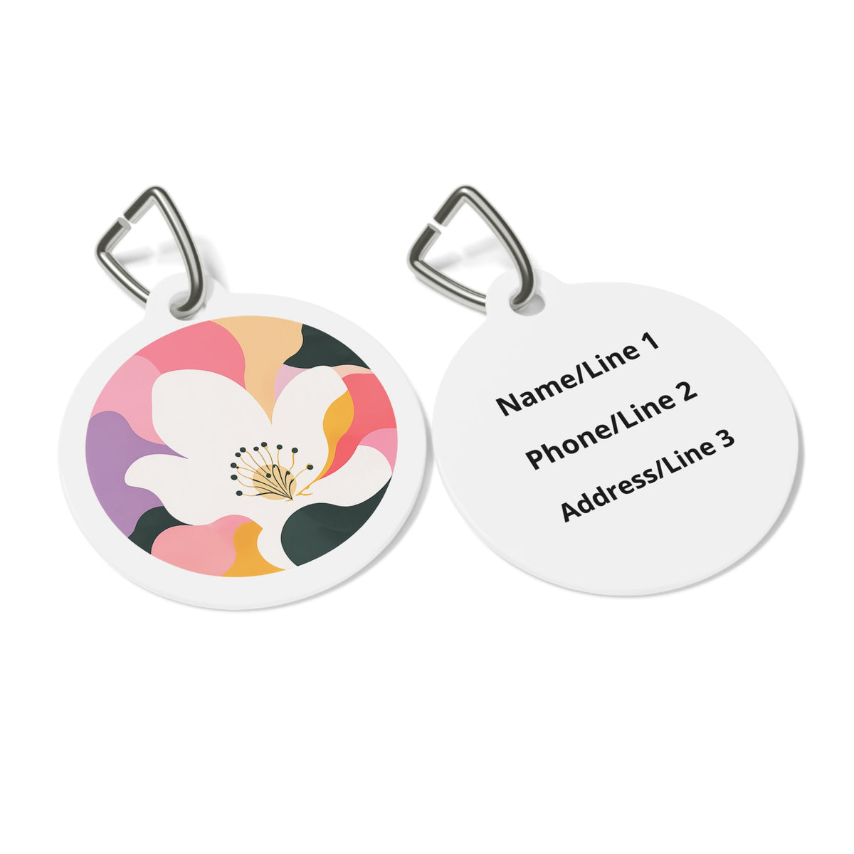 Close-up of Blossom Pastel Abstract Lily Dog ID Tag