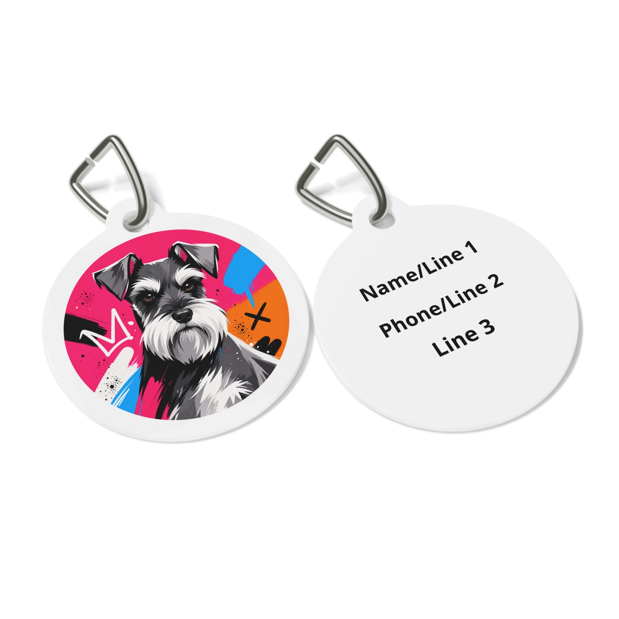 Miniature Schnauzer Vibrant Color Personalized Dog ID Tag