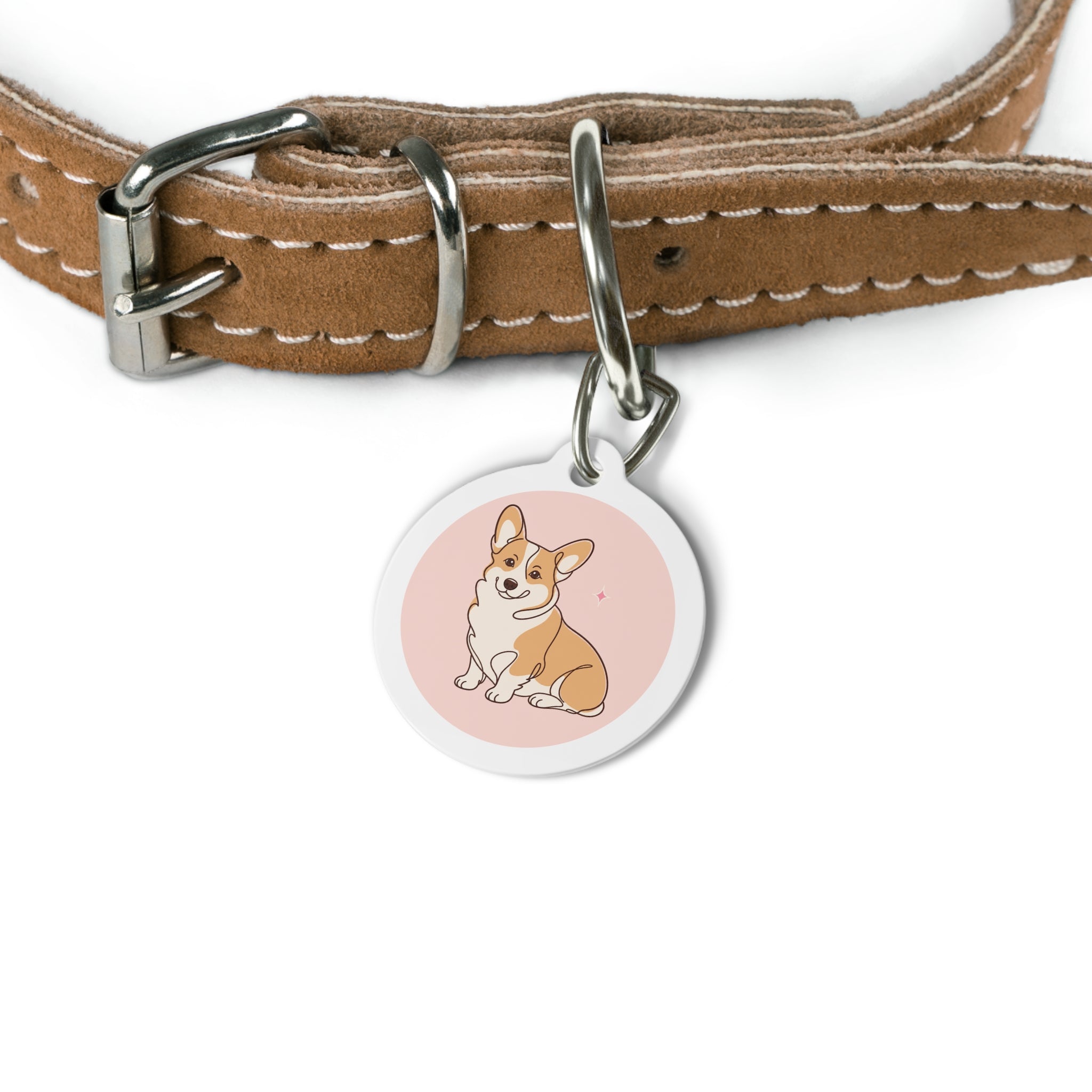 Pembroke Welsh Corgi Charming Storybook Illustration Personalized Dog ID Tag