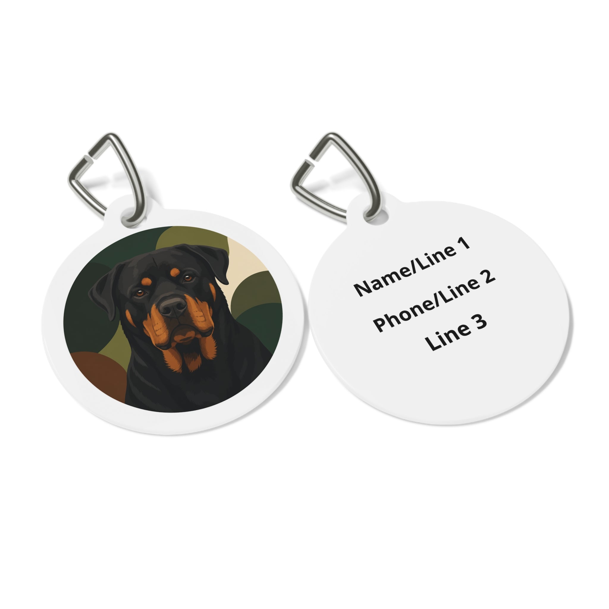 Rottweiler Earth Tone Camo Personalized Dog ID Tag