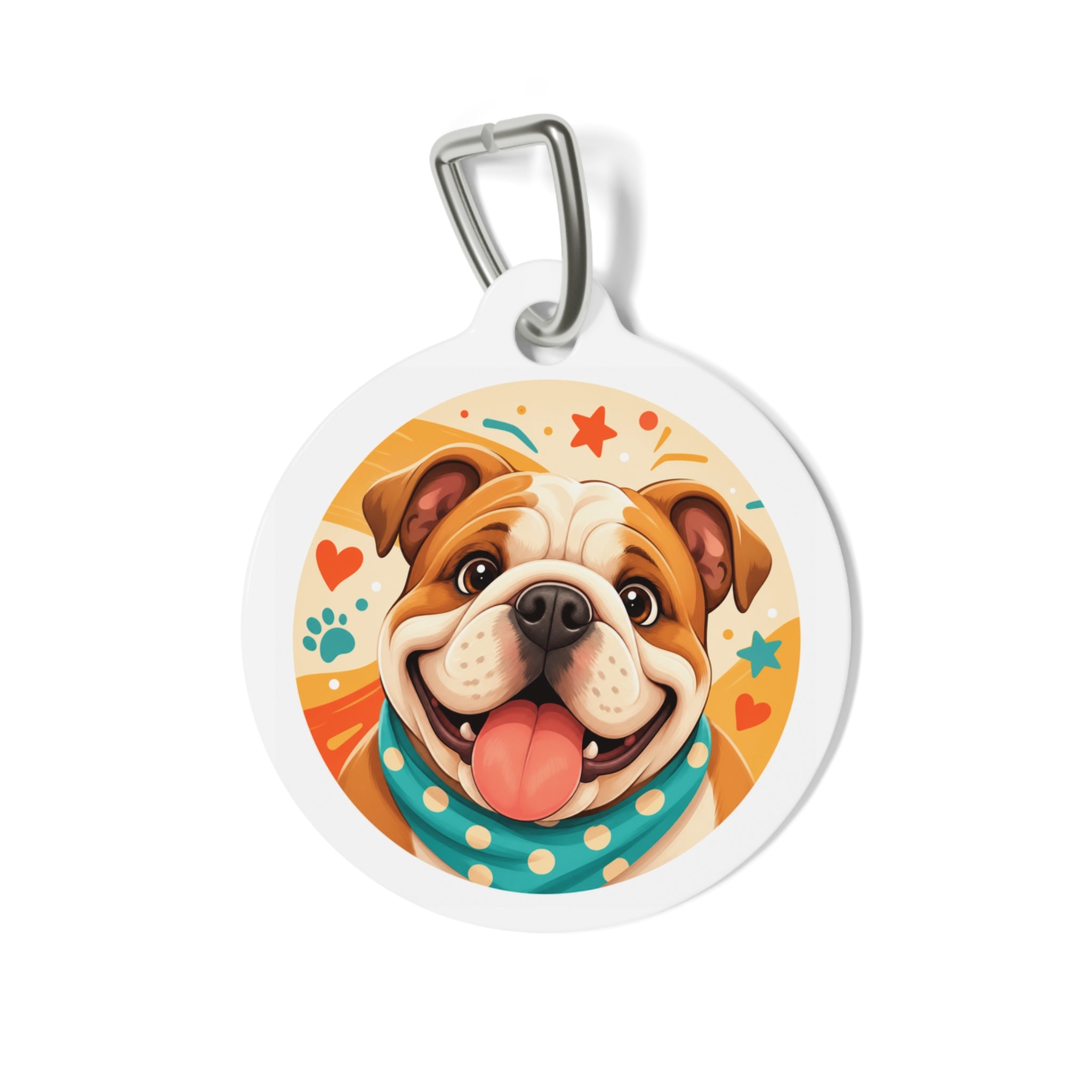 Bulldog Sunshine Bandana Personalized Dog ID Tag