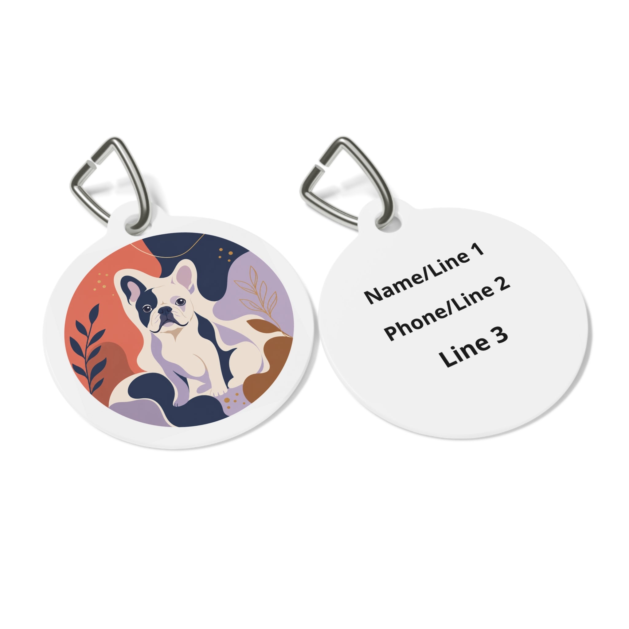 French Bulldog Cheerful Vibrant Color Personalized Dog ID Tag