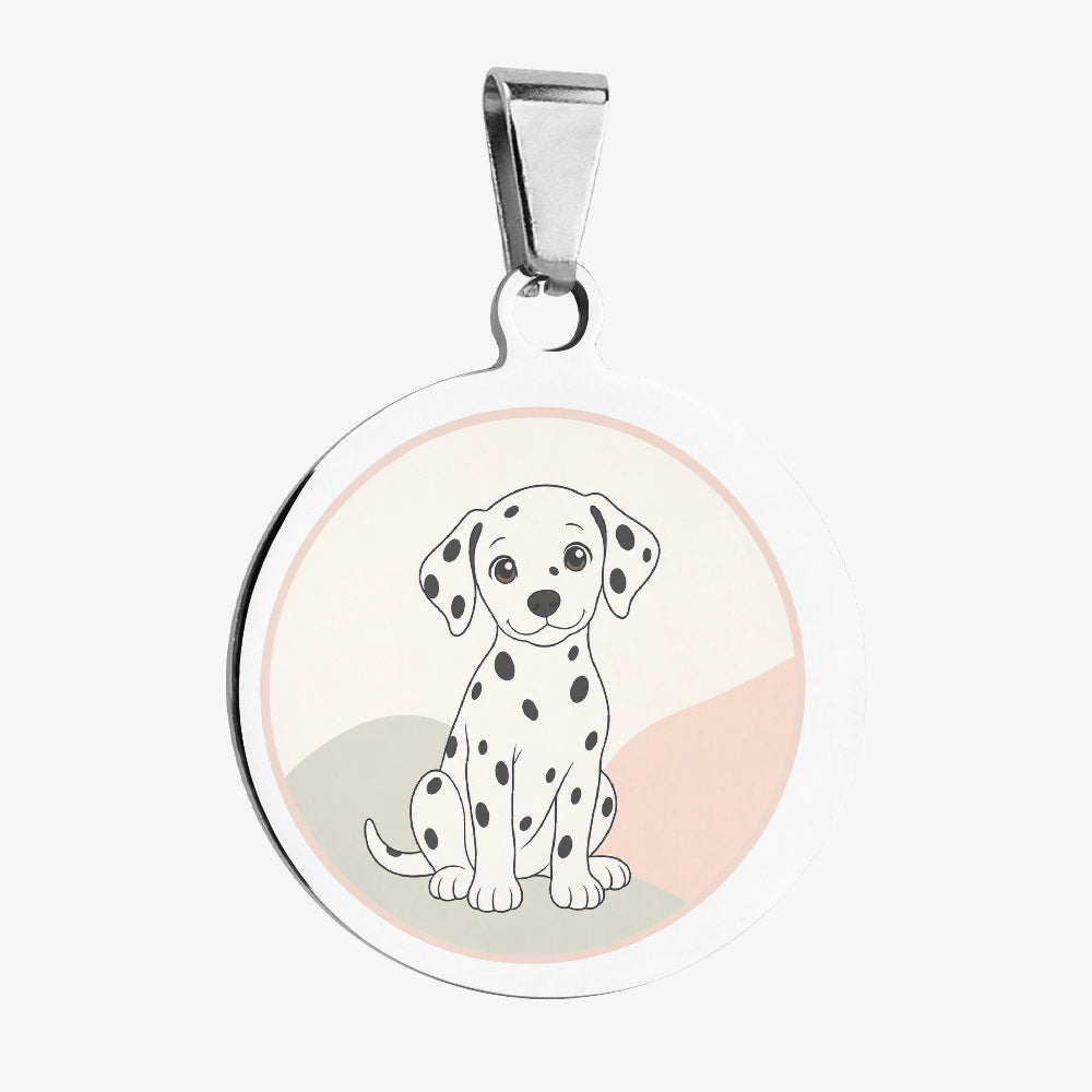 Dalmatian Minimal Blush Portrait Personalized Dog ID Tag