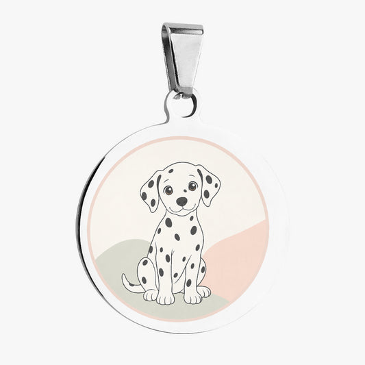 Dalmatian Minimal Blush Portrait Personalized Dog ID Tag
