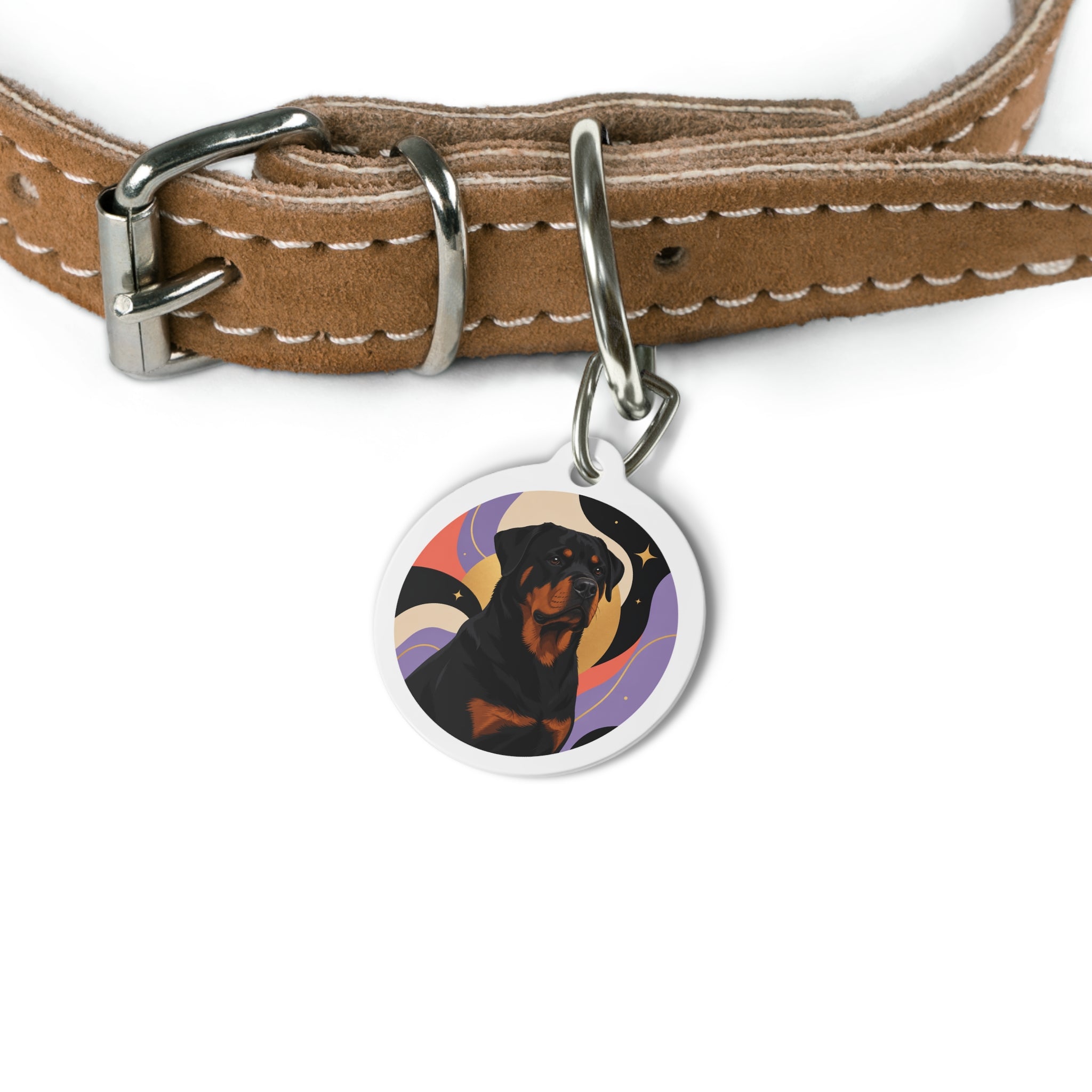 Rottweiler Cosmic Night Guardian Personalized Dog ID Tag
