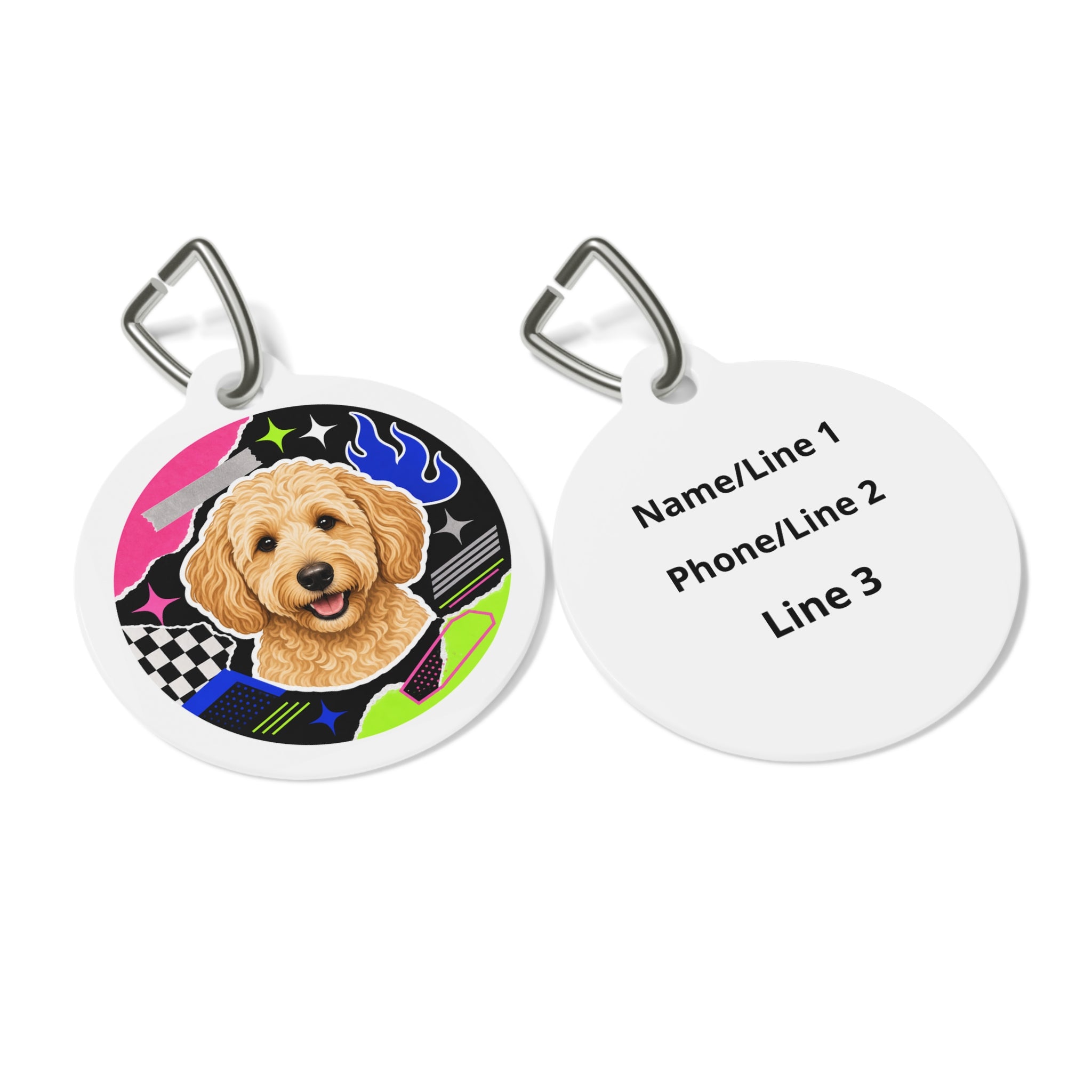 Goldendoodle Joyful Glossy Doodle Personalized Dog ID Tag