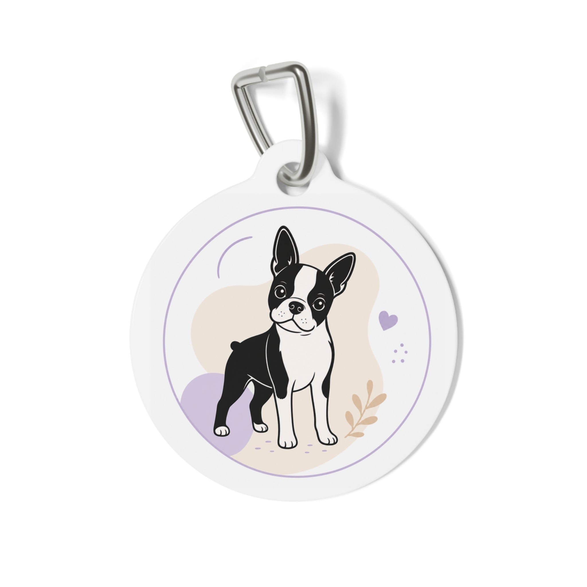 Boston Terrier Pastel Storybook Personalized Dog ID Tag