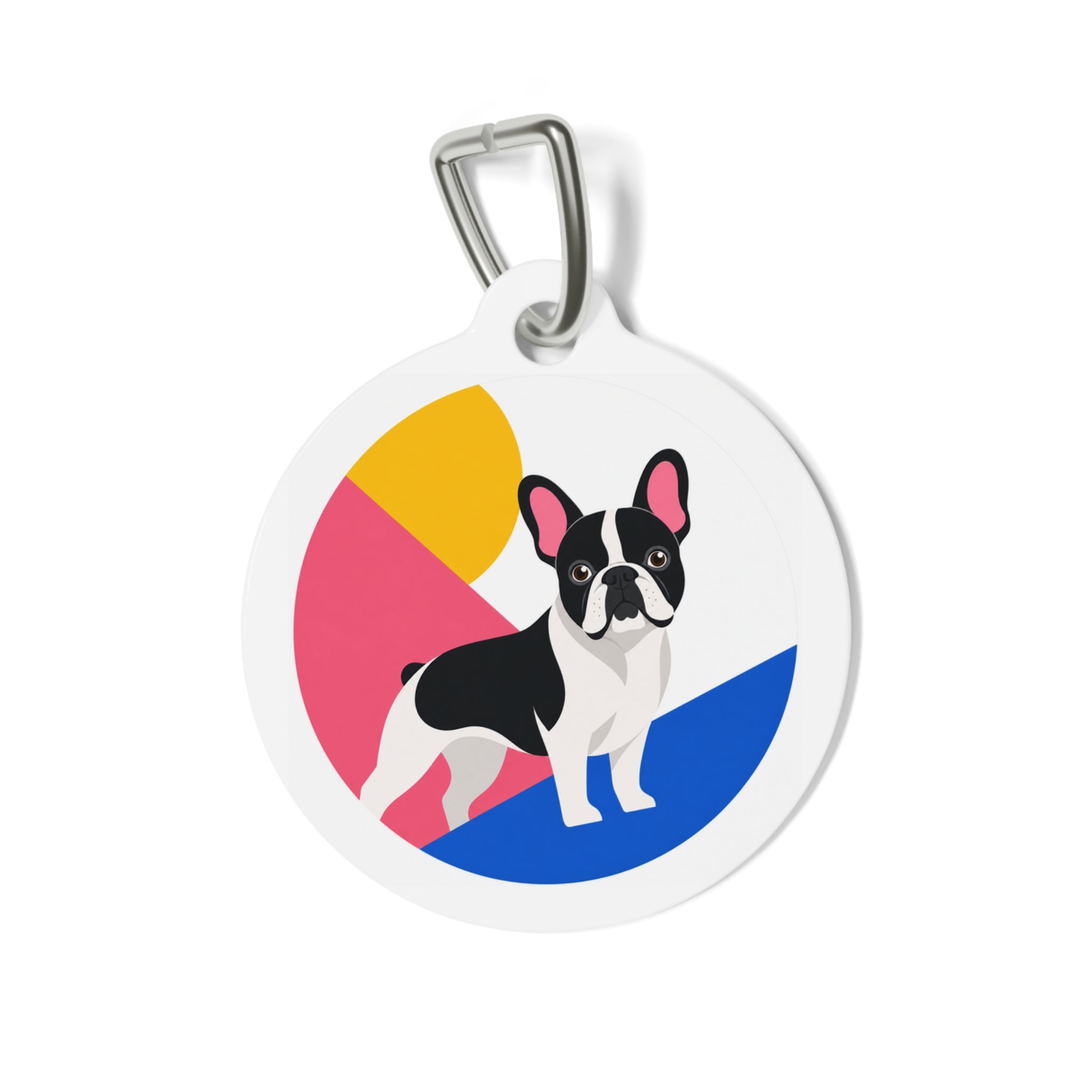 French Bulldog Artful Vibrant Color Personalized Dog ID Tag