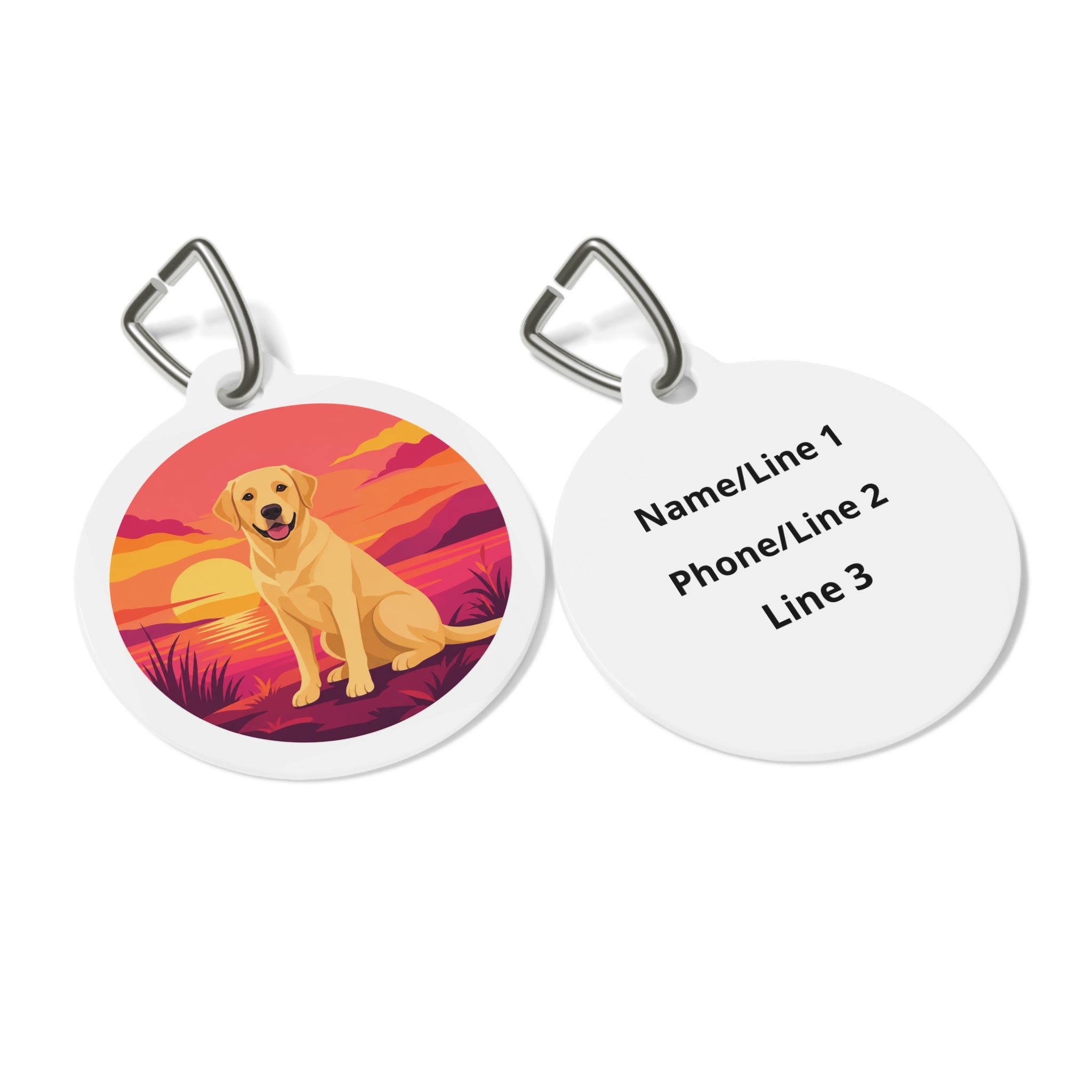 Labrador Retriever Golden Sunset Personalized Dog ID Tag