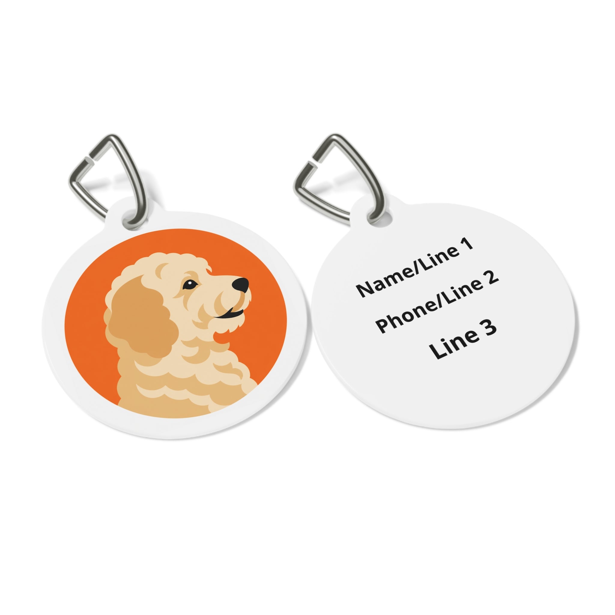 Goldendoodle Friendly Golden Portrait Personalized Dog ID Tag