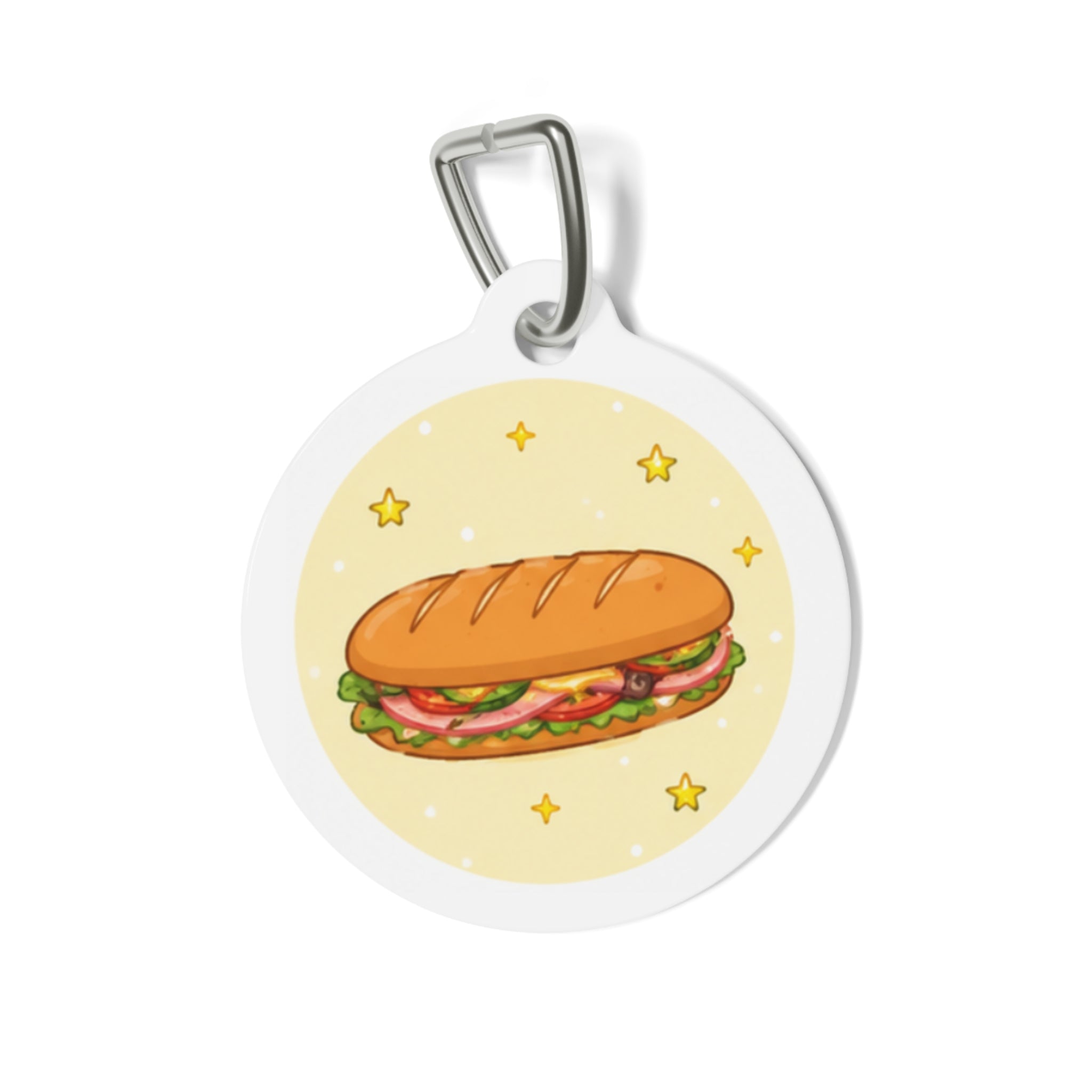 Deli Sub Whimsical Foodie Art Personalized Dog ID Tag
