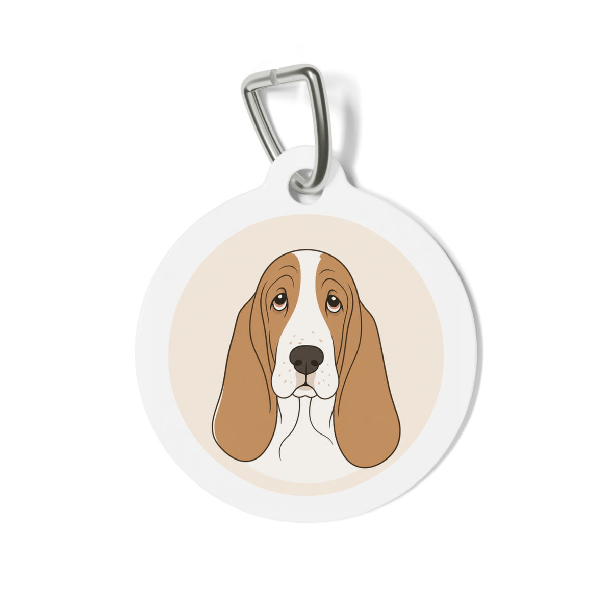 Basset Hound Minimal Portrait Personalized Dog ID Tag