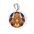 Toy Poodle Retro Warm Geometric Show Poodle Personalized Dog ID Tag