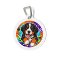 Chapa de identificación personalizada para perro con diseño de arte pastel divertido de boyero de Berna