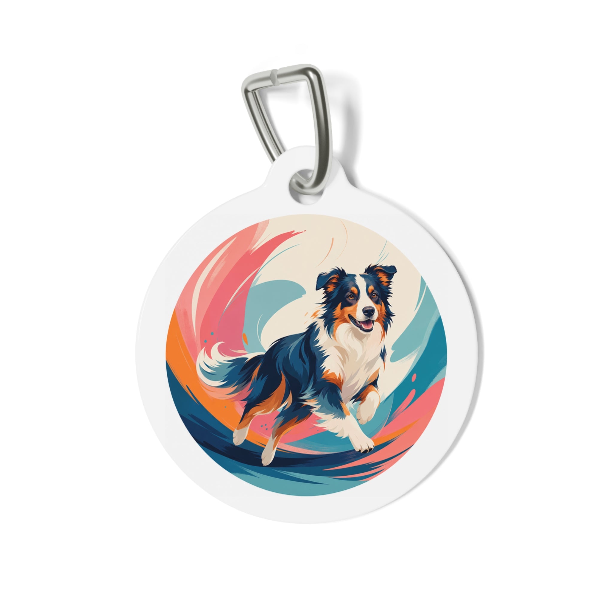 Australian Shepherd Kinetic Color Personalized Dog ID Tag