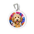 Goldendoodle Bright Color Burst Personalized Dog ID Tag