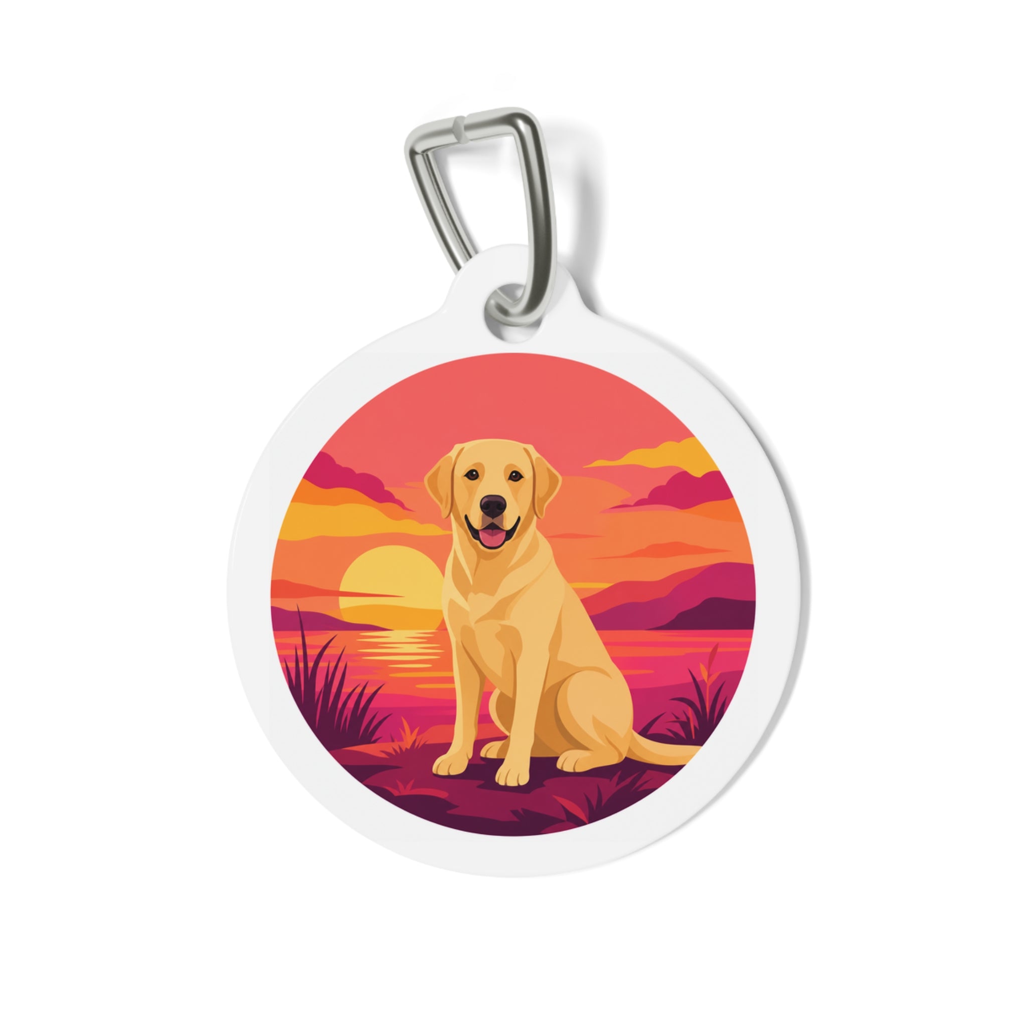 Labrador Retriever Golden Sunset Personalized Dog ID Tag