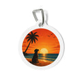 Palm Beach Sunset Dreamy Coastal Scene Personalized Dog ID Tag