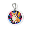 Pembroke Welsh Corgi Joyful Pop Art Personalized Dog ID Tag