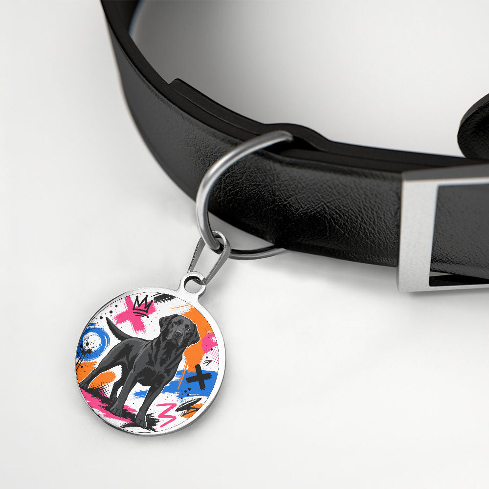 Labrador Retriever Graffiti Street Energy Personalized Dog ID Tag additional product view