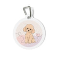 Toy Poodle Sweetheart Line Art Apricot Puppy Personalized Dog ID Tag
