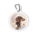 Dachshund Cheerful Floral Personalized Dog ID Tag
