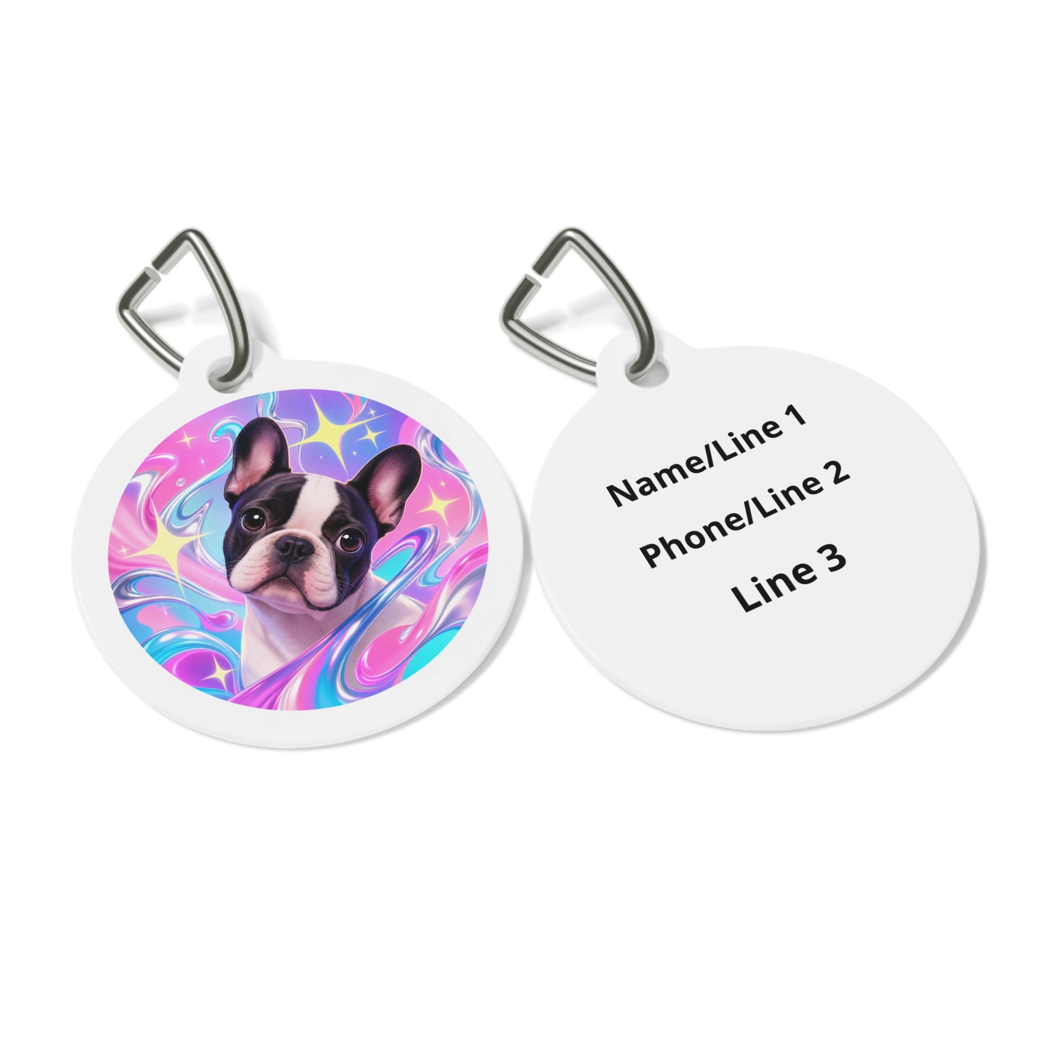 French Bulldog Charming Cosmic Personalized Dog ID Tag