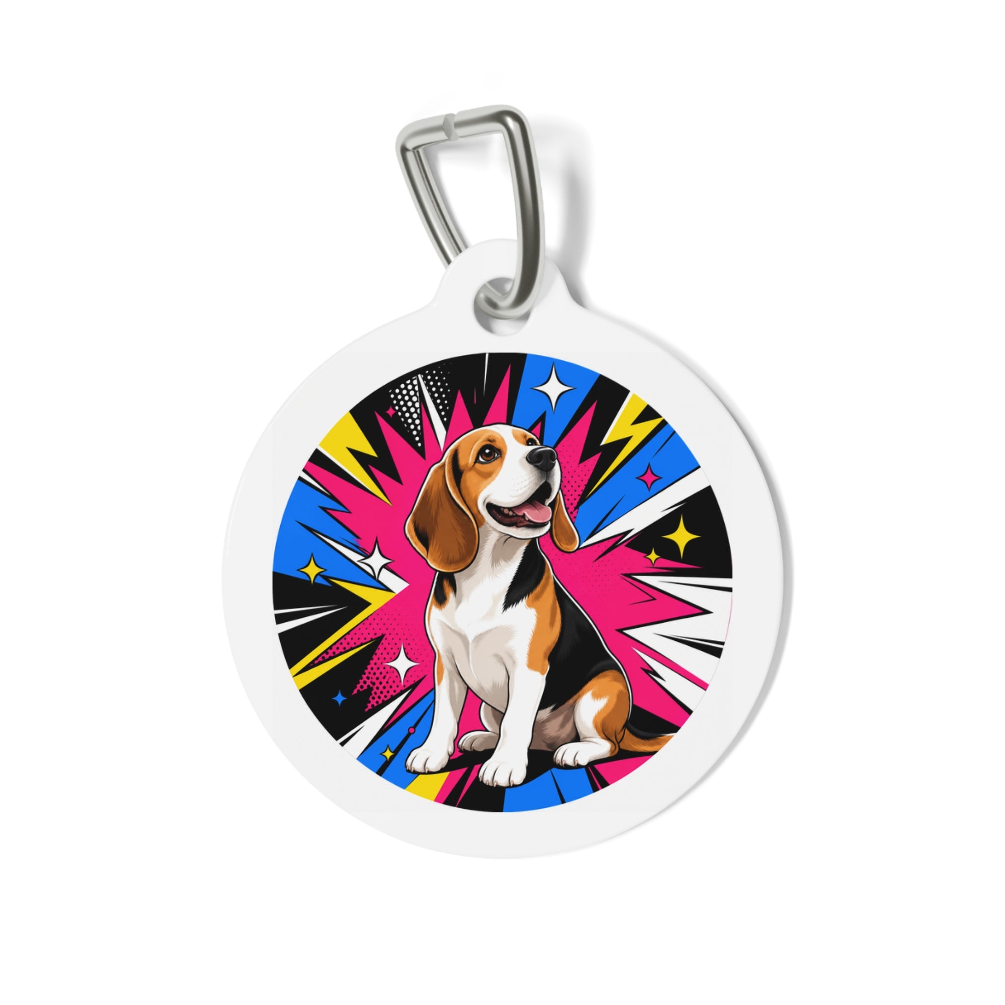 Beagle Superhero Comic Personalized Dog ID Tag