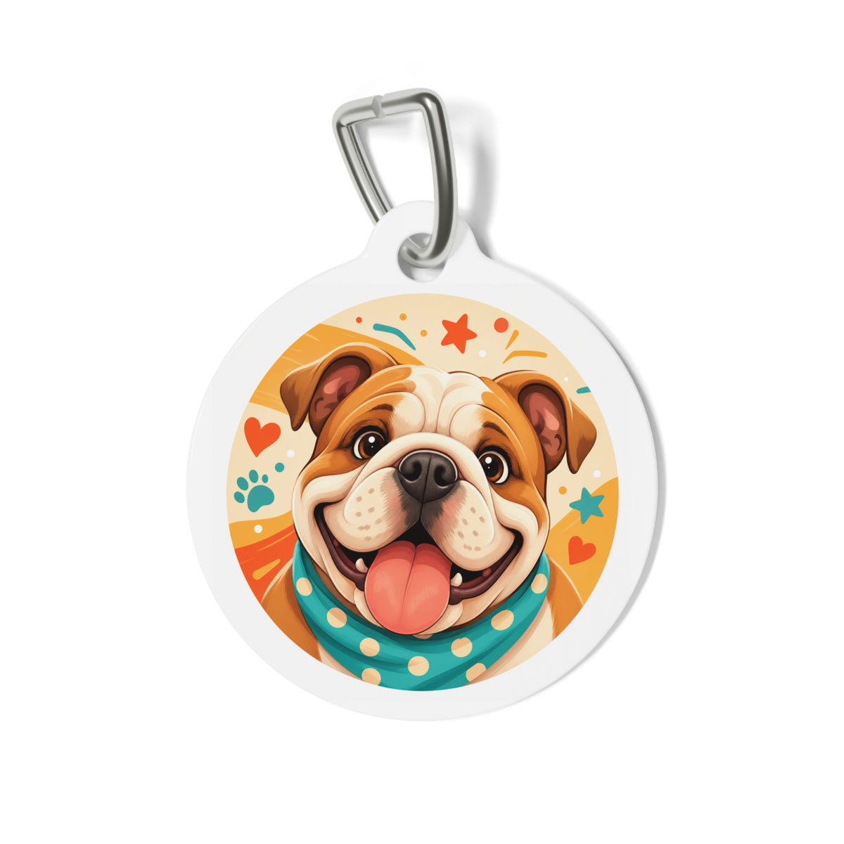 Bulldog Sunshine Bandana Personalized Dog ID Tag