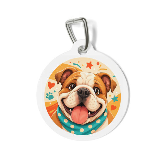 Bulldog Sunshine Bandana Personalized Dog ID Tag