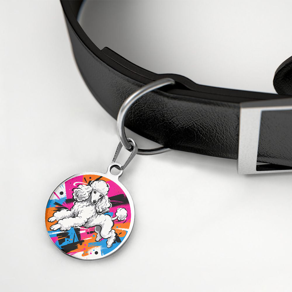 Poodle Graffiti Action Poodle personalized dog ID tag product detail