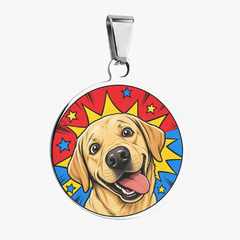 Labrador Retriever Comic Pop Close-Up Personalized Dog ID Tag