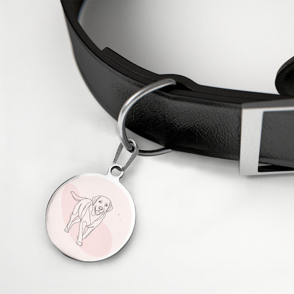Labrador Retriever Minimal Blush Line Art Personalized Dog ID Tag additional product view