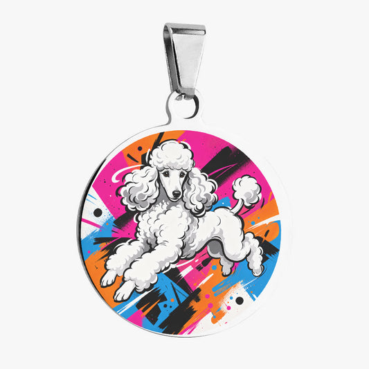 Poodle Graffiti Action Poodle Personalized Dog ID Tag