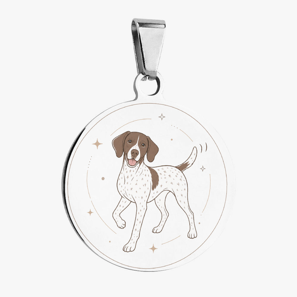 German Shorthaired Pointer Minimal Sparkle Outline Personalized Dog ID Tag