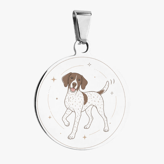 German Shorthaired Pointer Minimal Sparkle Outline Personalized Dog ID Tag