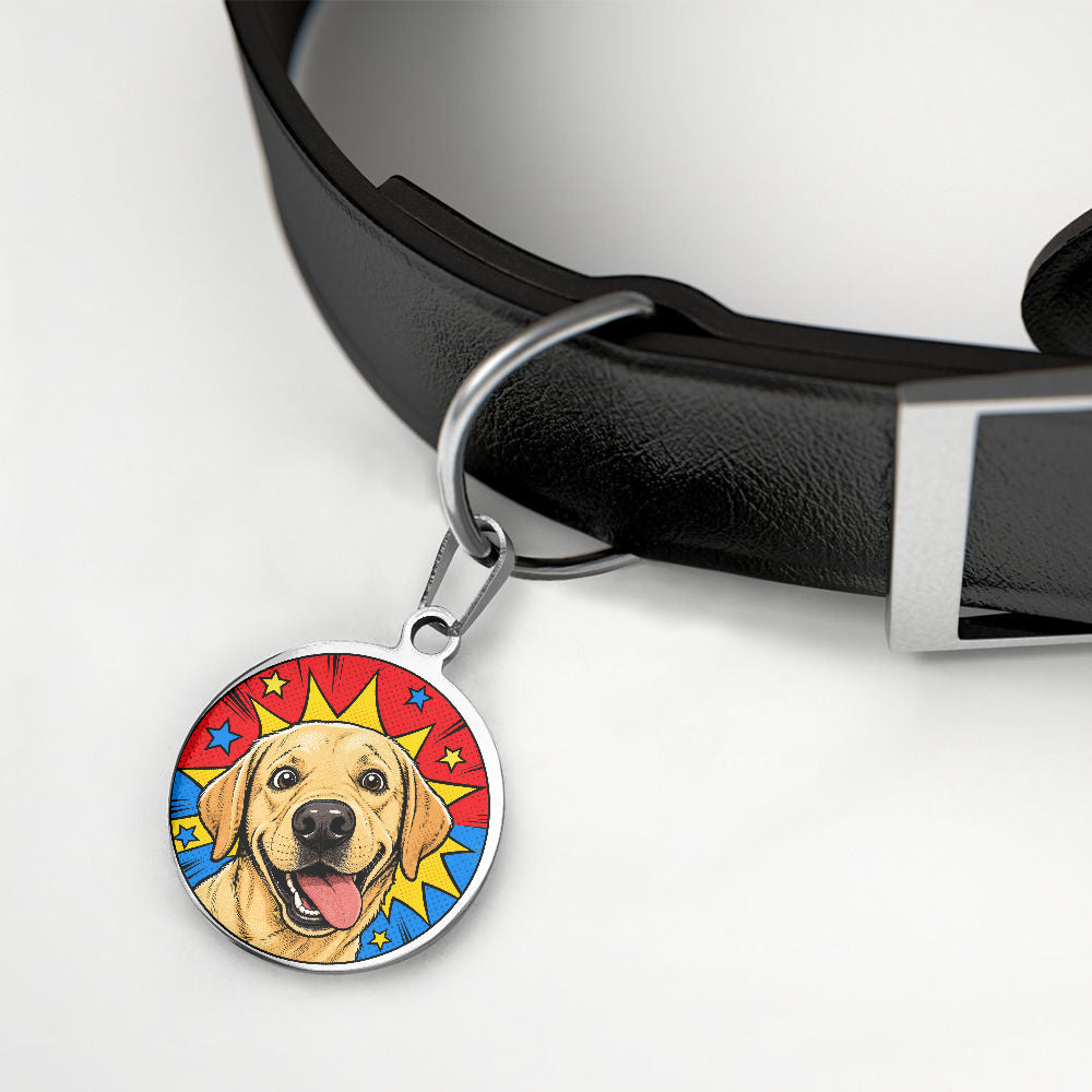 Labrador Retriever Comic Pop Close-Up Personalized Dog ID Tag additional product view