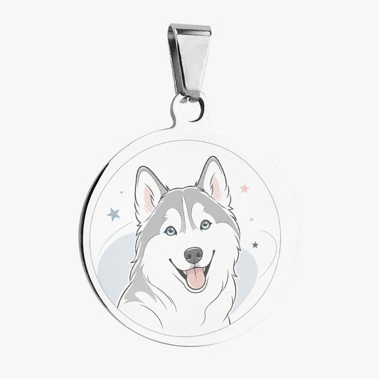Siberian Husky Celestial Line Portrait Personalized Dog ID Tag