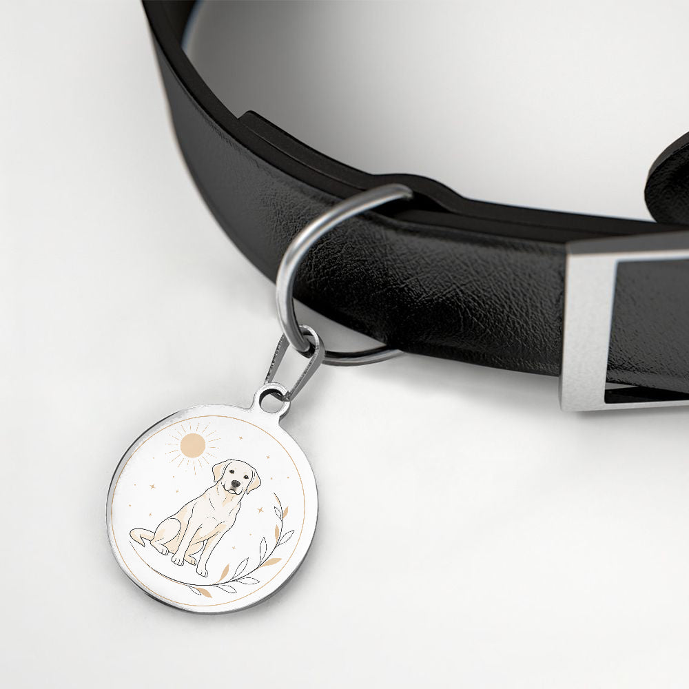 Labrador Retriever Minimal Sunny Botanical Personalized Dog ID Tag additional product view