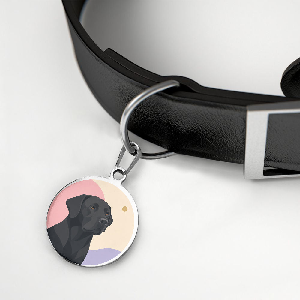 Labrador Retriever Soft Geometric Portrait Personalized Dog ID Tag additional product view