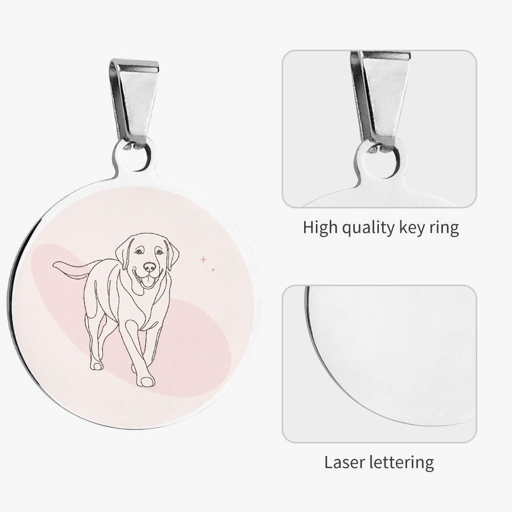 Labrador Retriever Minimal Blush Line Art personalized dog ID tag product detail