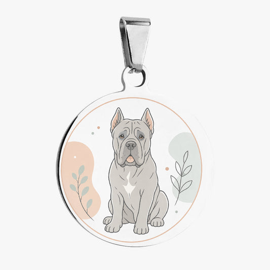 Cane Corso Minimal Botanical Puppy Personalized Dog ID Tag