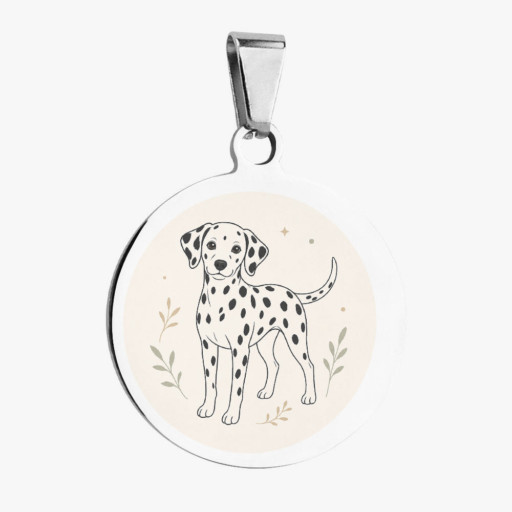 Dalmatian Botanical Line Art Personalized Dog ID Tag