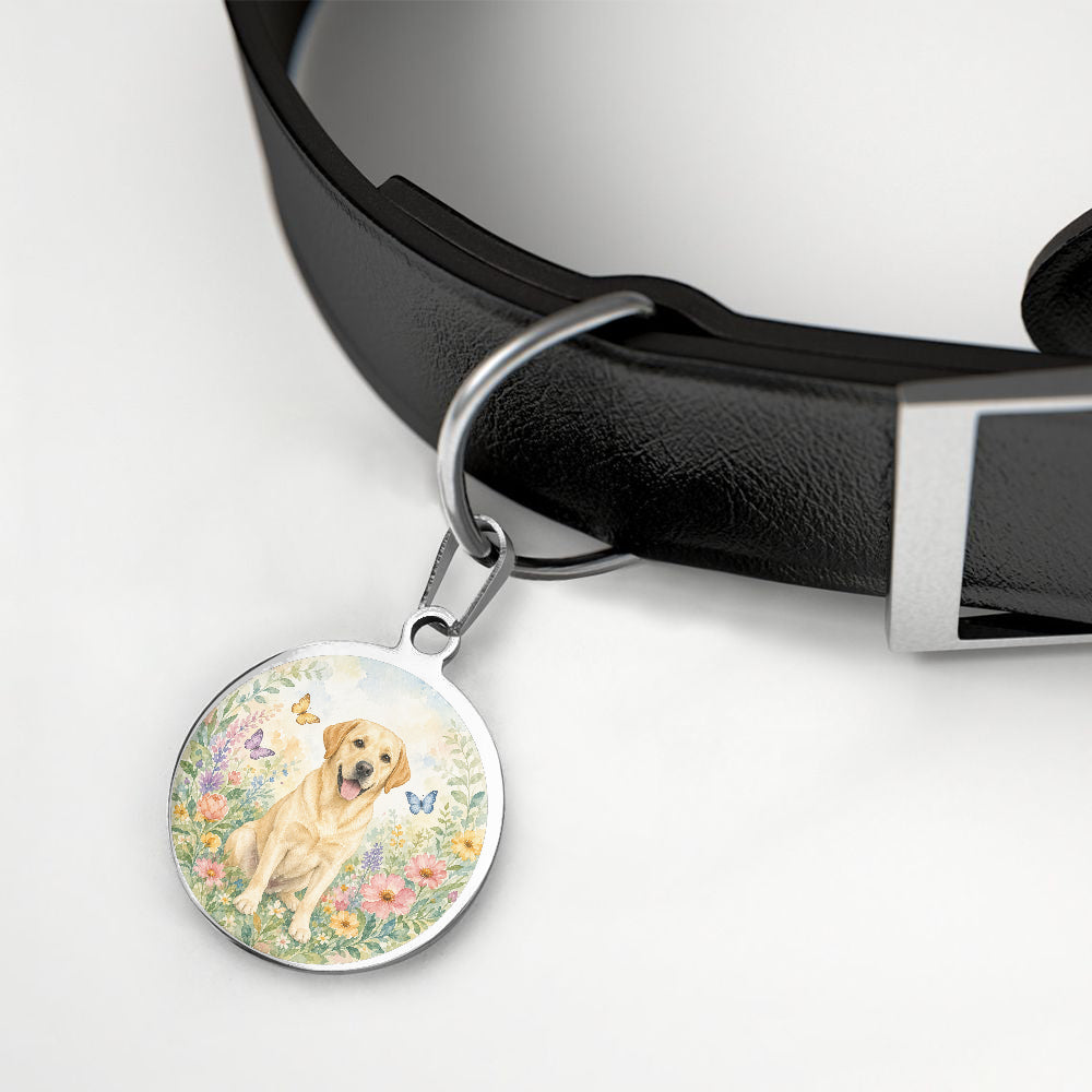 Labrador Retriever Wildflower Meadow Personalized Dog ID Tag additional product view