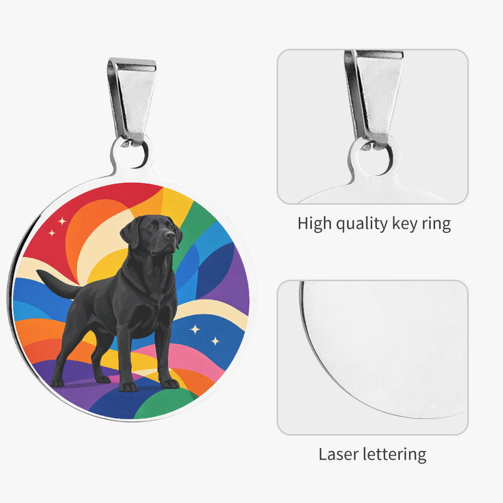 Labrador Retriever Rainbow Pride Hills personalized dog ID tag product detail