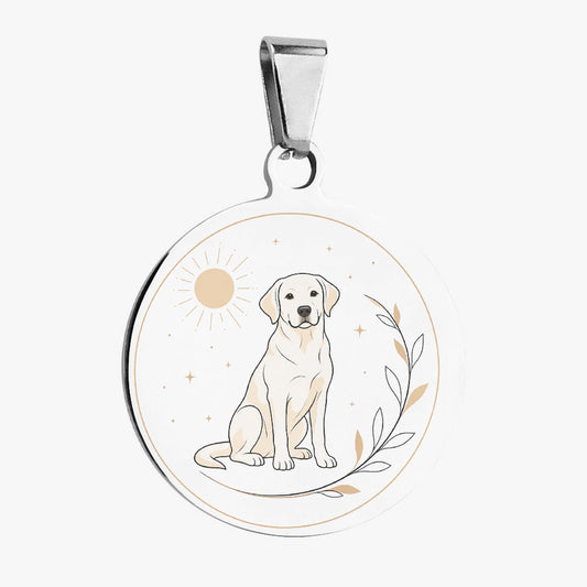 Labrador Retriever Minimal Sunny Botanical Personalized Dog ID Tag