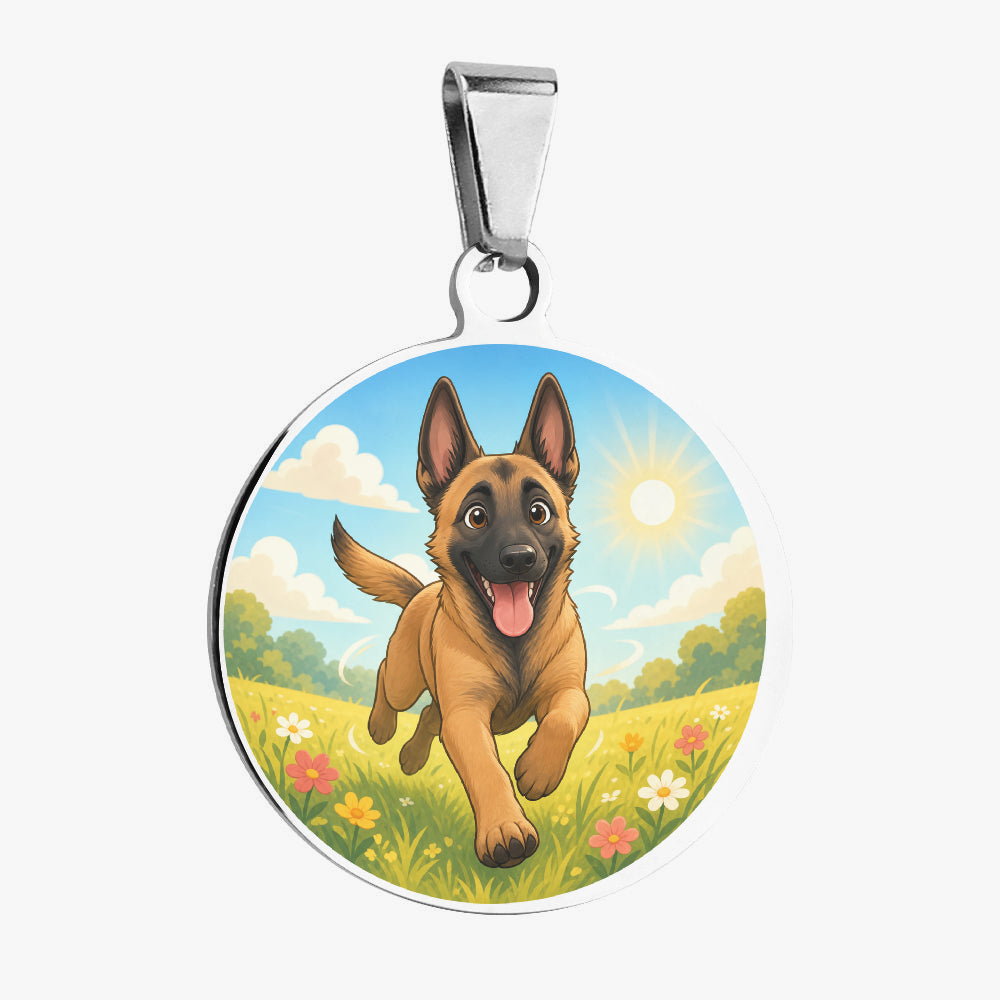 Belgian Malinois Sunny Meadow Adventure Personalized Dog ID Tag