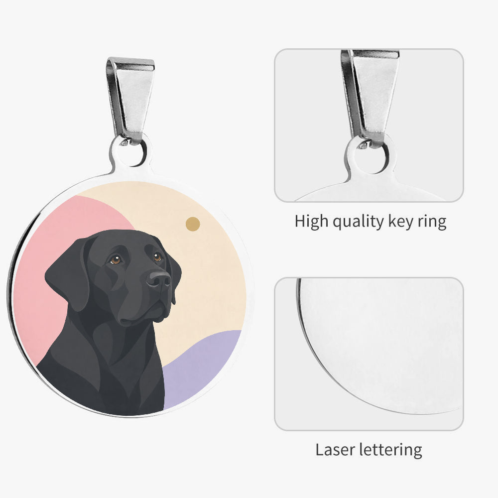 Labrador Retriever Soft Geometric Portrait personalized dog ID tag product detail