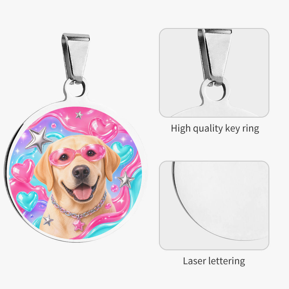 Labrador Retriever Rainbow Glam Superstar personalized dog ID tag product detail