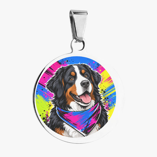 Bernese Mountain Dog Streetwear Bandana Pop Personalized Dog ID Tag